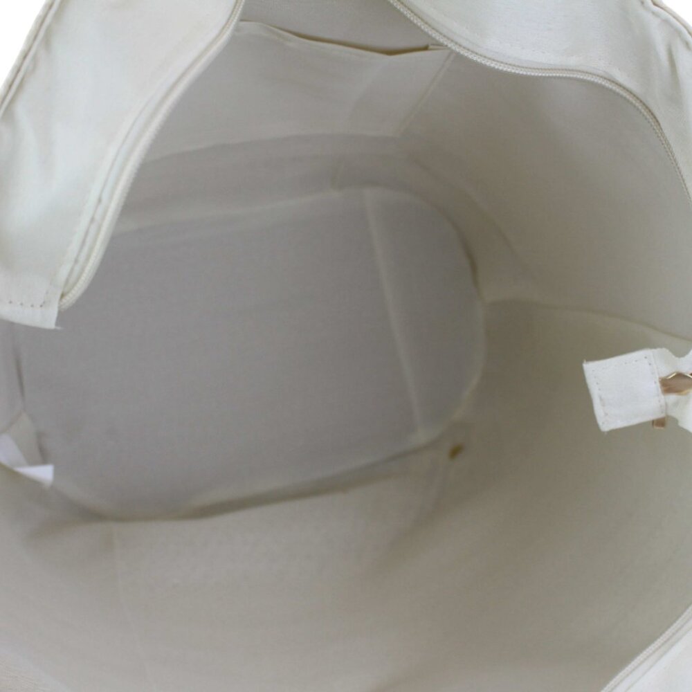 AR New York Woven Women's Large Straw Beach Tote Bag with Black Handles - Picture 10 of 10